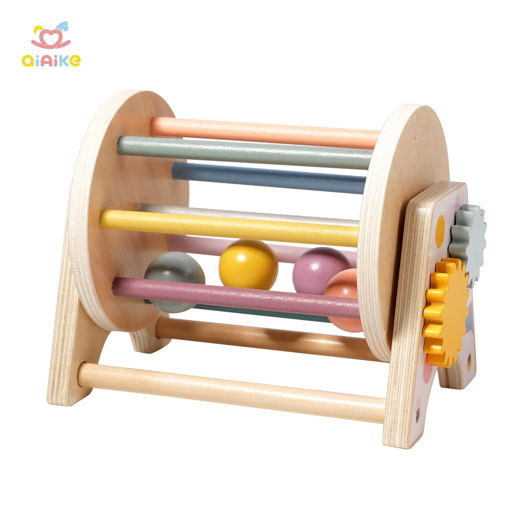 3 in 1 Montessori Rolling Drum Early Learning Infants Wooden Toys Montessori Baby Toys Play Kit Toy for 6-12Months Toddlers
