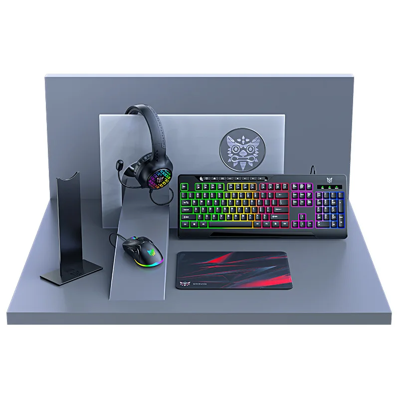 5 in 1 Combo Mouse Keyboard And Headphones Set Wired Gaming Rgb Pc Game  for gamer desktop pc computer 5 In 1 Gaming Keyboard