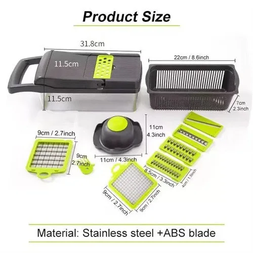 Multifunctional 16 In 1 Fruit Vegetable Onion Slicer Dicer Spiralizer Shredder Hand Graters Vegetable Chopper Cutter