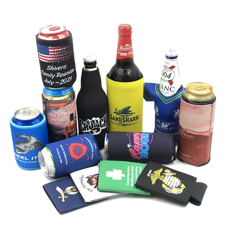 Low MOQ Custom Logo Coozies Sublimation Printing Custom Neoprene Coozies 330ML Custom Beer Coozies For Promotion