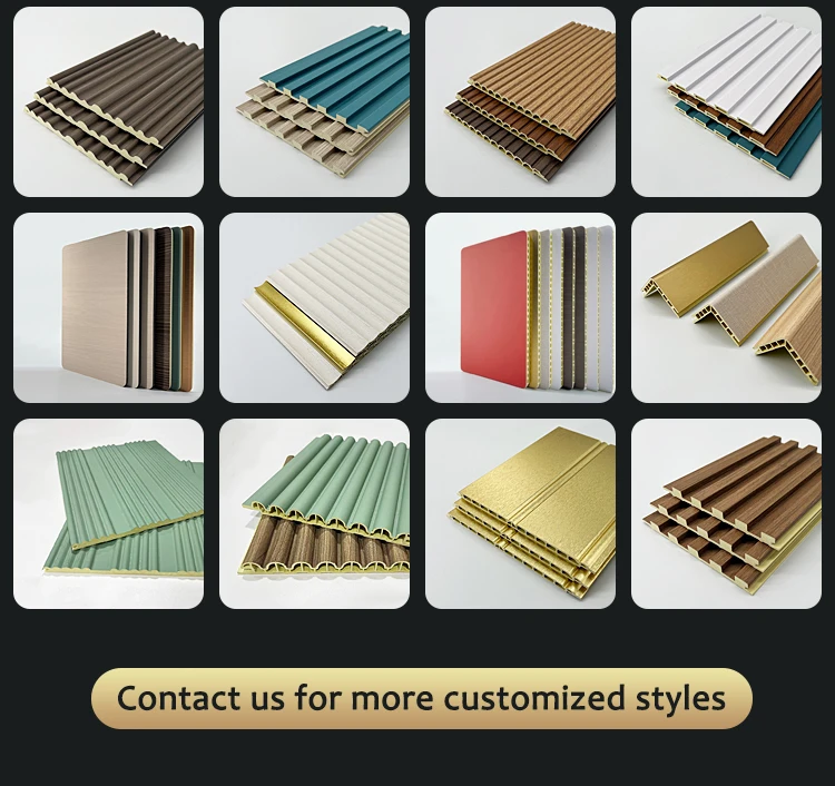 High Glossy UV Sheet Laminated Bamboo Fiber Panel WPC Co-extrusion Solid Board For Background Wall Decoration