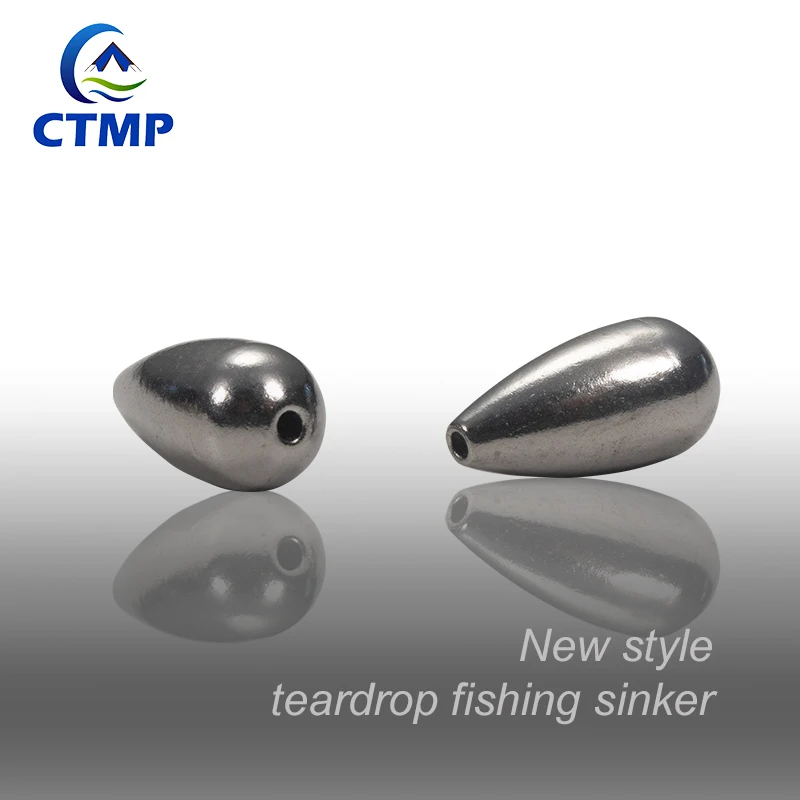 New Tungsten Teardrop Fishing Lure with Hole Fishing Weight