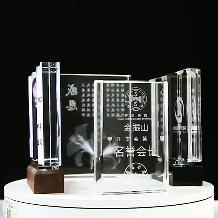 Custom hand made blank trofeos de cristal sublimation book shape crafts glass crystal award trophy for sport tournament souvenir