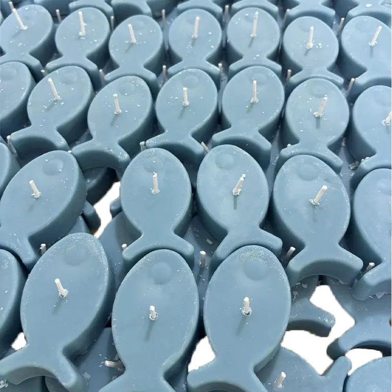 New design minnow shape high quality paraffin wax and soy wax mixed candles burning smokeless scented  candles