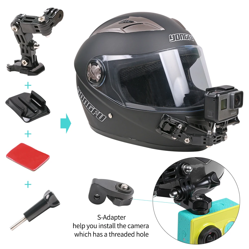 SUREWO Motorcycle Helmet Chin Mount Kit for GoPro Hero (2018)/6/5 Black,4 Session,3+ Action Camera and More