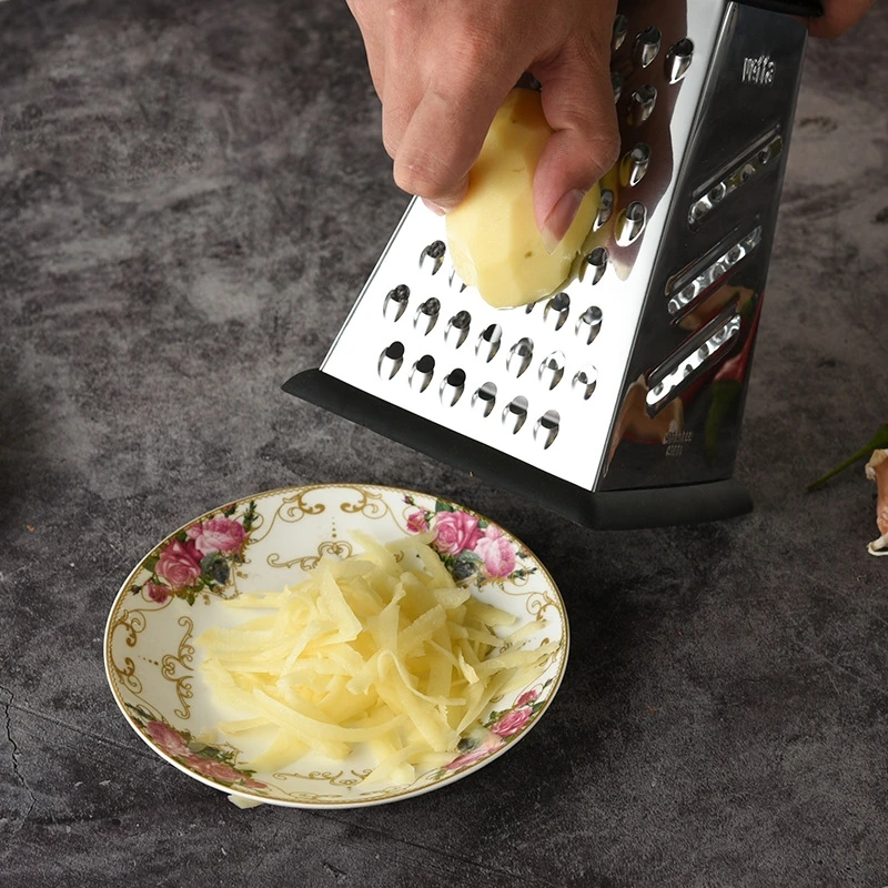 Premium 4 Sides Nonslip Base Stainless Steel Fruits Vegetables Box Grater
