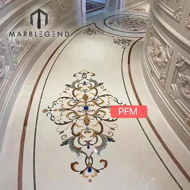 Custom Luxury Residential floor marble medallion tile lowes