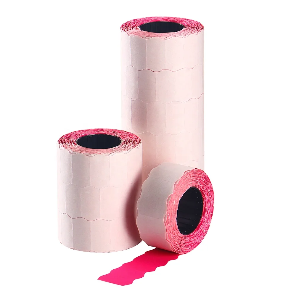 22*12mm High Quality Wave Shape White and Color 5500 Price Gun Adhesive Sticker 10 Roll/Lot Price Label Tag