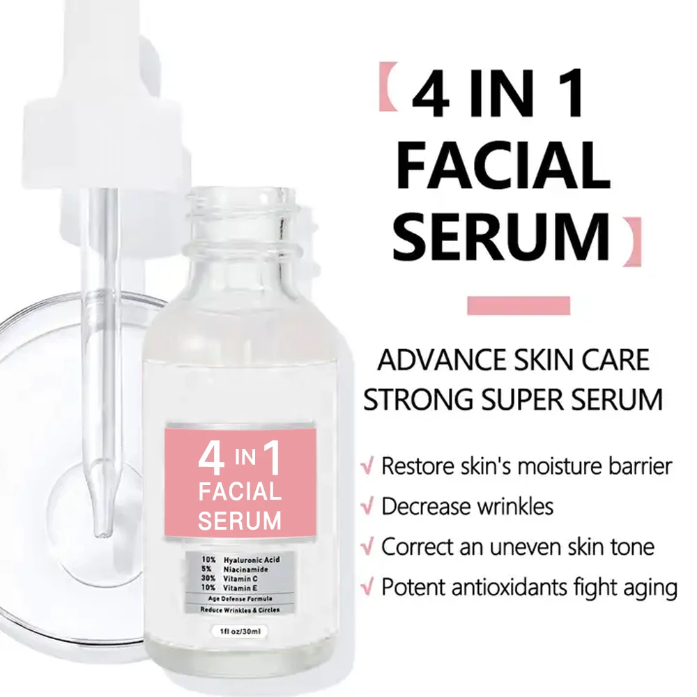 Korean Hyaluronic Acid Niacinamide Vitamin C E Skin Care Serum Facial 4 in 1 Anti Aging Serum whitening essence serum for face