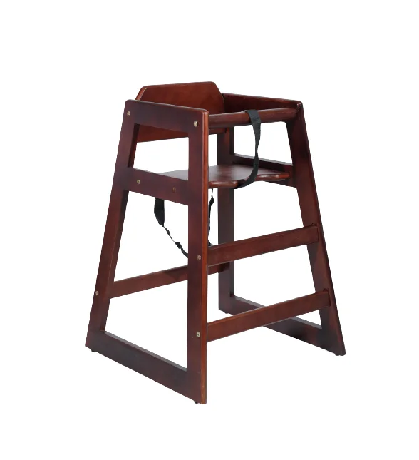 Customized Color Commercial Grade Stack-able High Quality Solid Wood children baby high chair For Restaurant Home Use