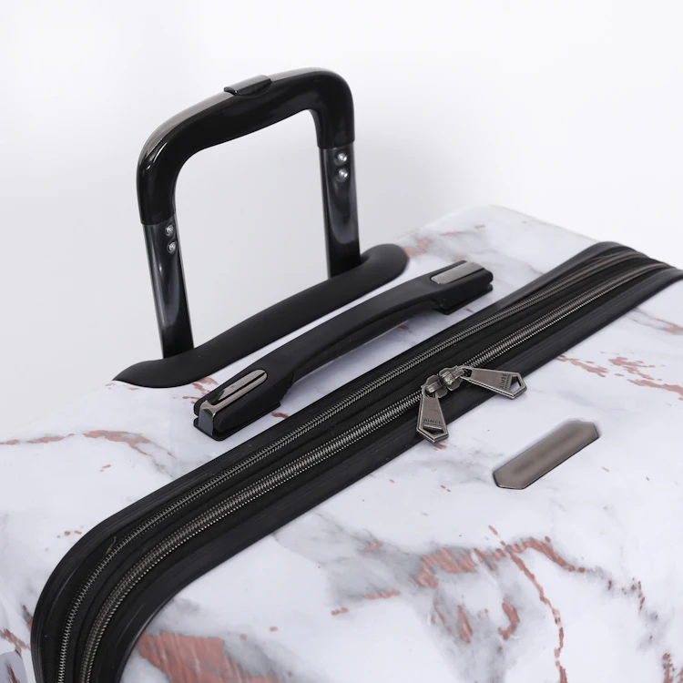 Best selling 210D ABS+PC custom print trolley case hard shell suitcase designer printed case luggage sets