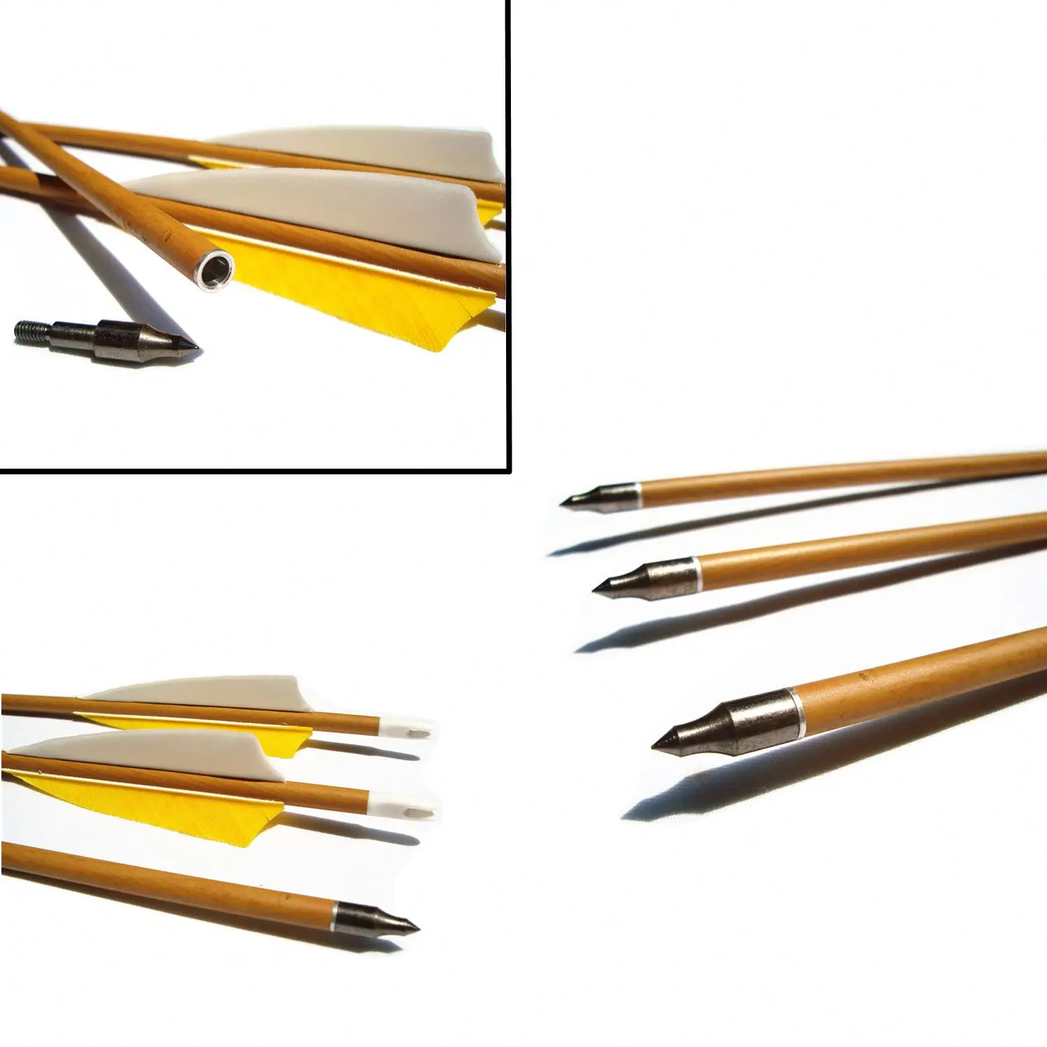 Pure Carbon Arrows with Real Turkey Feather Field Tips 340-500 Spine Hunting Arrow Shaft for Archery Outdoor Shooting