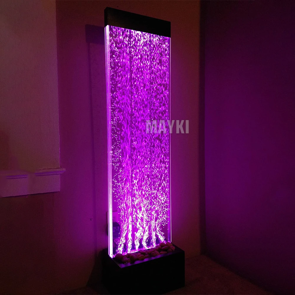 Color Changing Home Water Fountain Sensory Lights Panel Bubble Tube Interactive Sensory Room Aquarium Bubble Tube