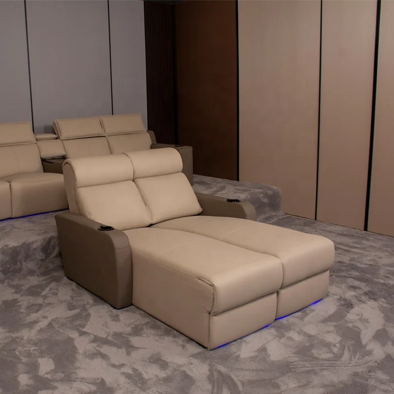 VIP home cinema sofa leather theater seats new model daybed electric recliner chair movie room seating modern private furniture