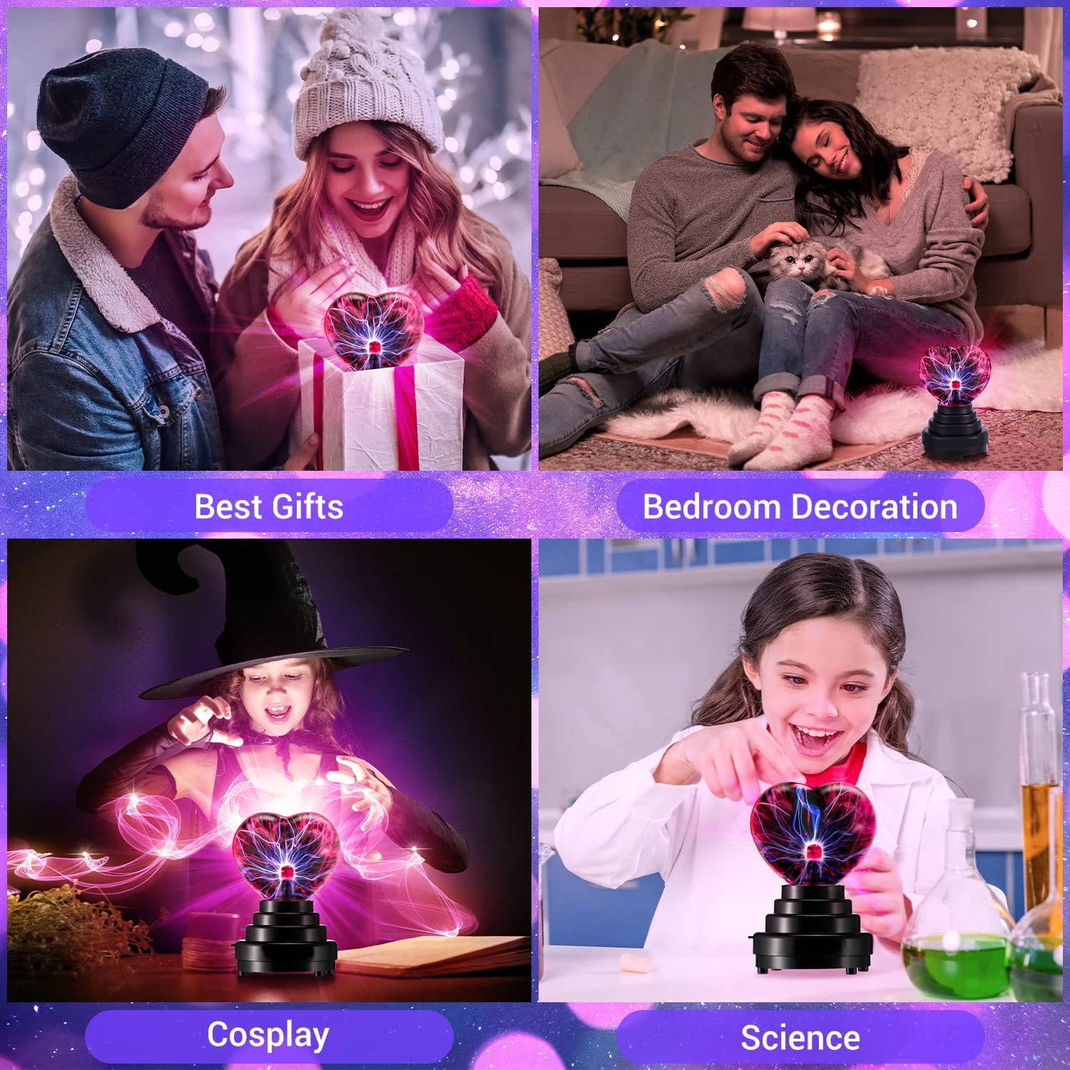 Shake sound popular love plasma ball electrostatic ball glow magic lightning ball electric light ion generator