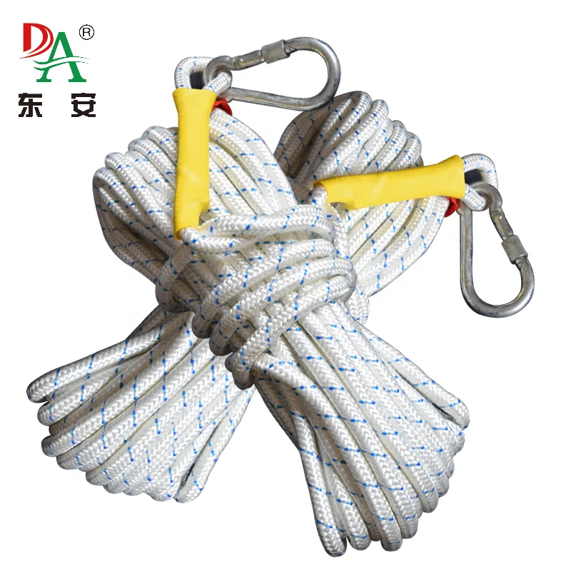 8-16MM Escape Lifesaving Fire Fighting Rope Altitude Climbing Outdoor Climbing Nylon Rope with Steel Hook