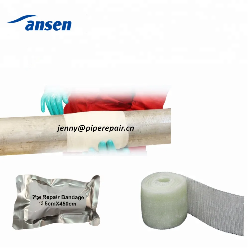Shaanxi Ansen factory High Temperature Resistant Leaking Water Activated Fiberglass Fix Pipe Repair Bandage