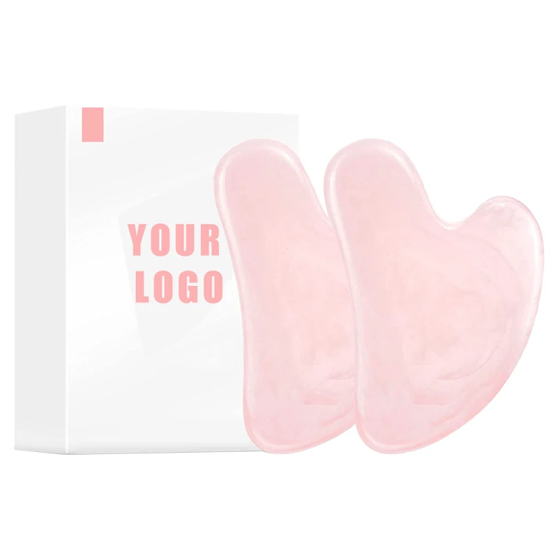 Товары для здоровья, шея, спина, всего тела, гуаша кварцевая розовая доска, массажные инструменты для соскабливания лица с сумкой