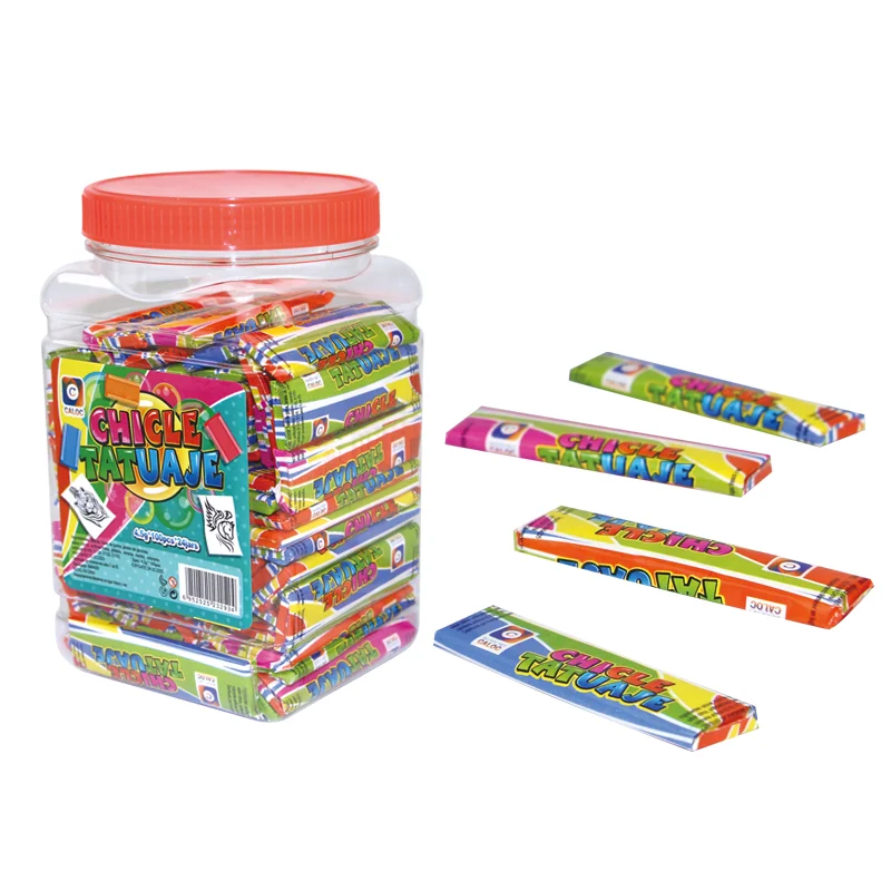 Горячая распродажа, дешевая длинная жевательная резинка с татуировкой