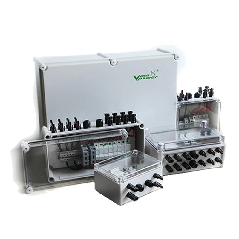 Vmaxpower PV DC  Combiner Box,2in1out, 8in1out,16in1out, IP65 Waterproof, Junction Box For Solar Panels with SPD GND