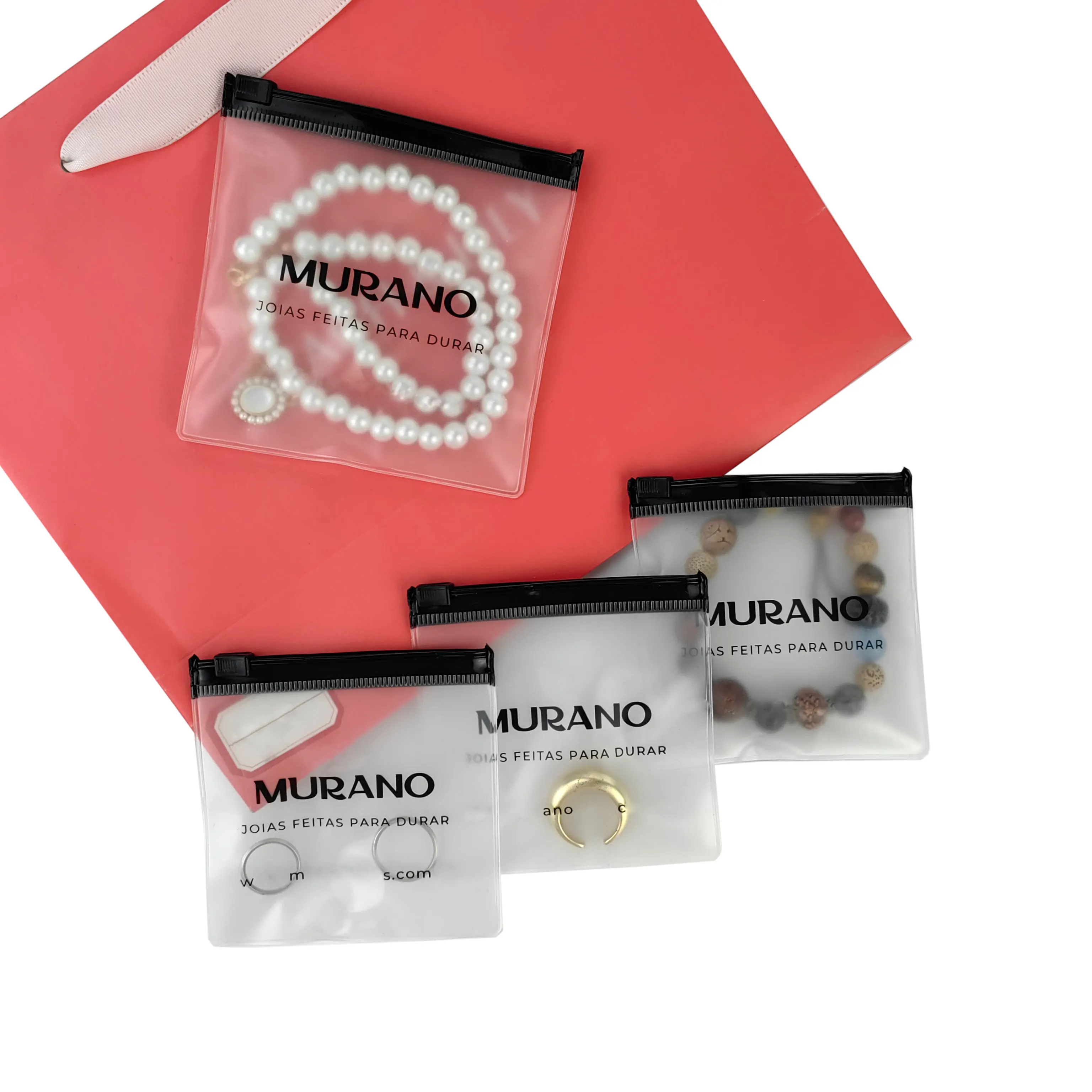 Customized PVC Accessories Plastic Ziplock Packaging Bag High Quality Jewelry Pouch With Zipper Jewelry Case Ziplock Bag
