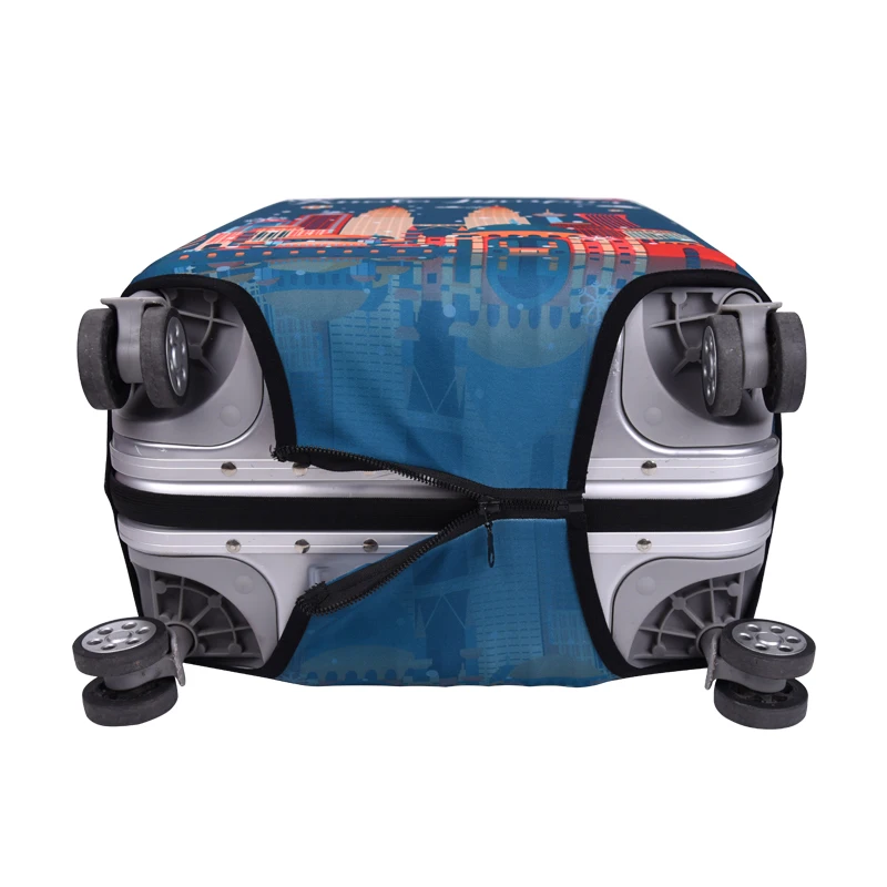 
2020 Amazon Customized High Quality Hot Selling City Design Spandex Luggage Cover 