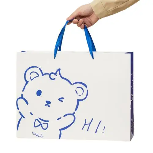 Custom Large Capacity Laminated Non Woven Tote Silver Metallic Reusable Retail Premium Shopping Bag