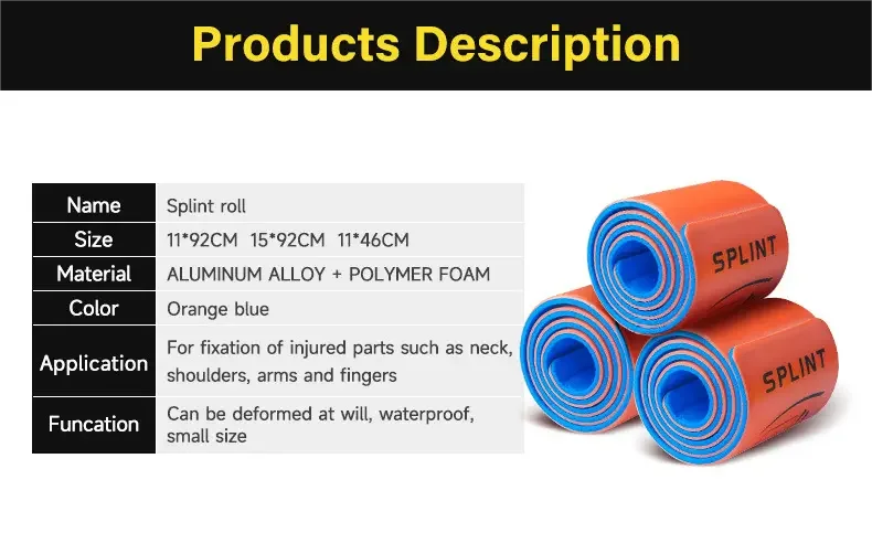 Factory Direct Sales First Aid SAM Roll Splint Lightweight Waterproof Splint Medical Fracture Splint