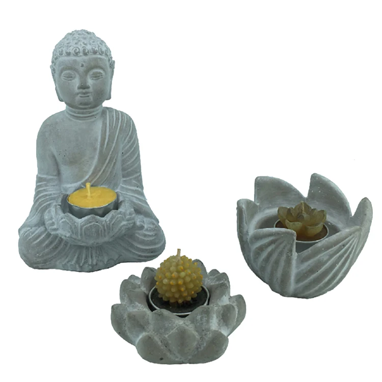 
Creative design tealight holder ceramic Cement Buddha candle holder table decoration for home decor garden ornaments 