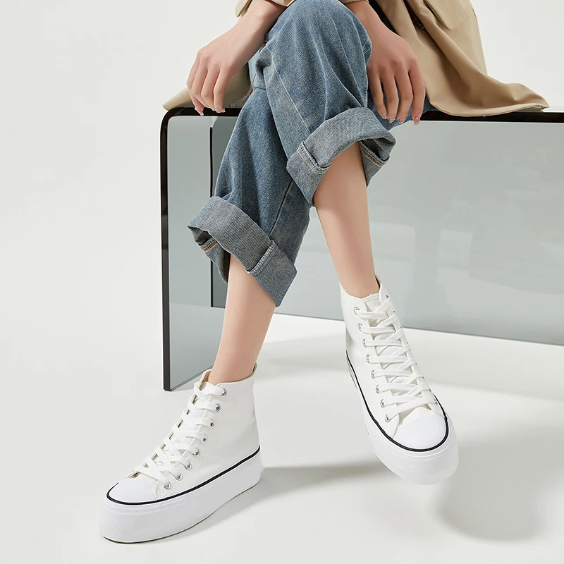 XRH New Design Of Casual Shoes Women Female Shoes Spring Canvas Sneakers Ladies Platform Wedge Shoes Sneaker