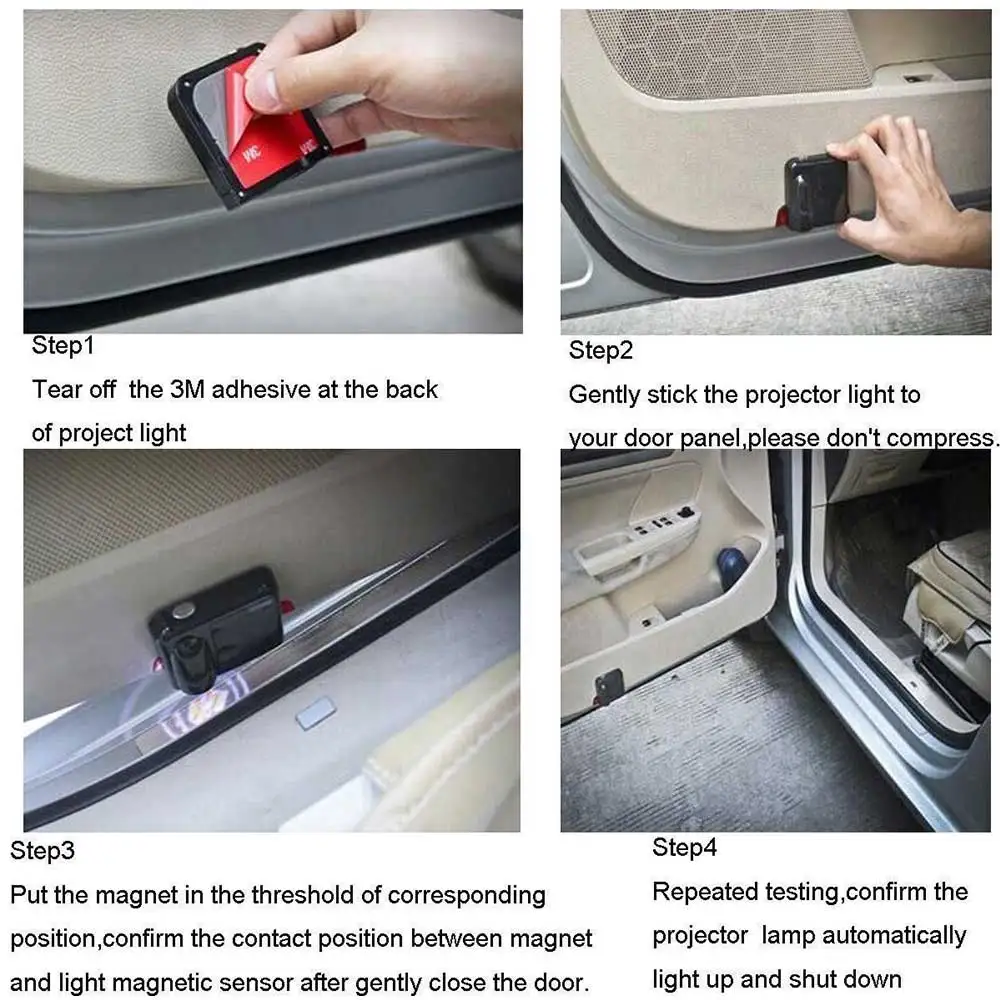 Wireless Car logo light Door Welcome Light No Drill LED Laser Ghost Shadow Projector Lamp For car