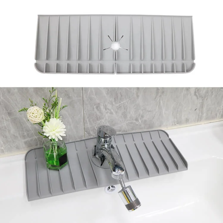 New Arrival Water Drip Catcher Tray Kitchen Sink Splash Guard Drain Pad Thick Silicone Faucet Mat
