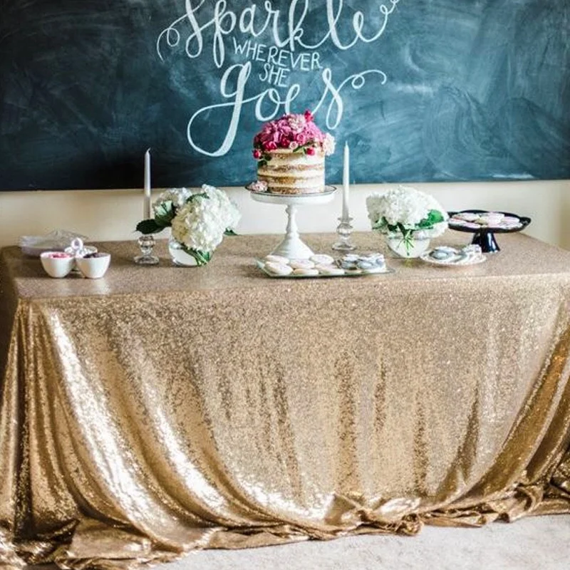 Party rectangle sequin sparkle table cloth for wedding