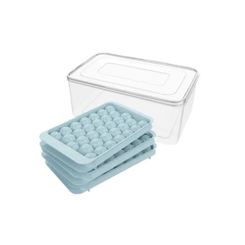 SYW111 OEM Round Ball Ice Tray Plastic Ice Cube Mold Refrigerator Circle Ice Ball Mold With Lid And Bin