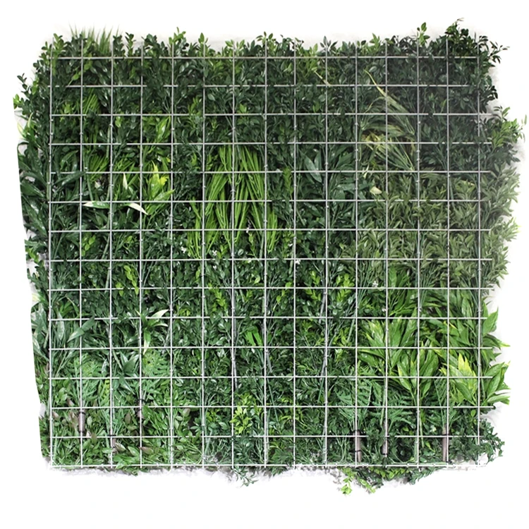 Wholesale Outdoor Anti Fire Retardant Faux Foliage Plant Backdrop Hedge Green Grass Wall Artificial Vertical Garden
