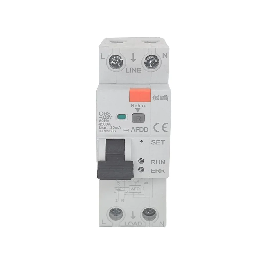Single pole 1P+N 2P 3P 4P  C32 Arc Fault Circuit Interrupters Arc fault detection devices AFDD for UK market