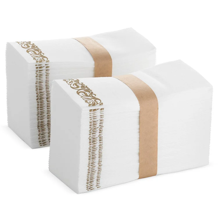 Hot Sale Pink Linen Feel Disposable Cloth Like Paper Dinner Napkins