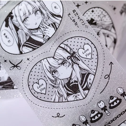 Custom Gold Foil PET Printed Transparent Washi Tape For Decorating Notepads And Folders Floral PET Roll stickers