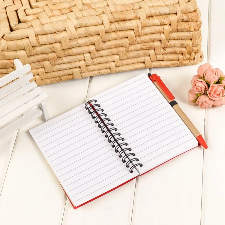 Custom Cheap Bulk Blank Kraft Note Book notebook With Pen And Sticky Note