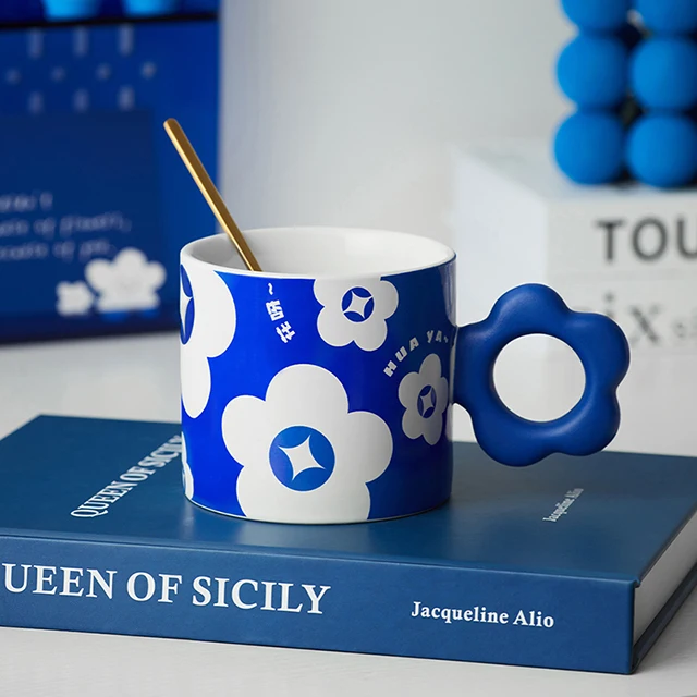 Light luxury mug gift box country tide ceramic mug creative personality trend porcelain office water mug