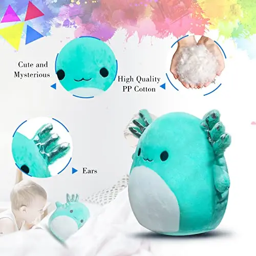 Axolotl плюшевая милая подушка игрушка мягкие игрушки детские плюшевые мягкое животное индивидуальный плюшевый мишка унисекс 8 дюймов) (синий 1 шт. розовый