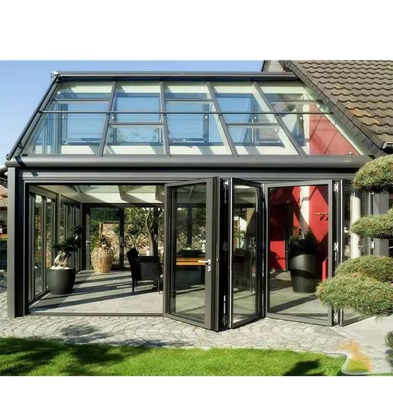 Free Standing Winter Garden Solarium with Aluminum Tempered Glass Polygon Roof Molding Winter Season Sunroom & Glass House
