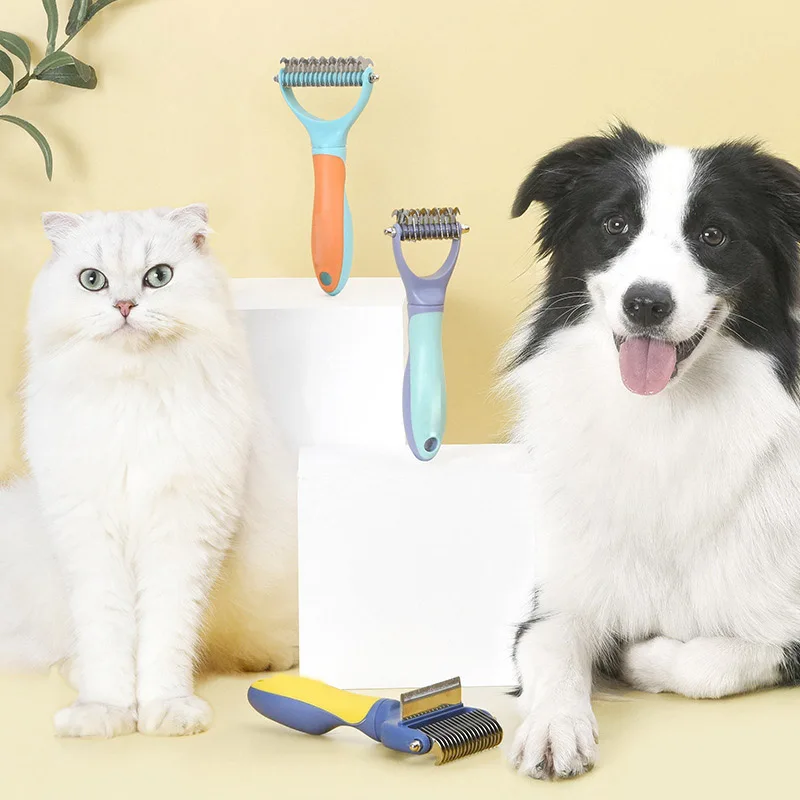 One key to remove floating hair pet comb open knot and fade hair grooming cat comb pet new stainless steel comb