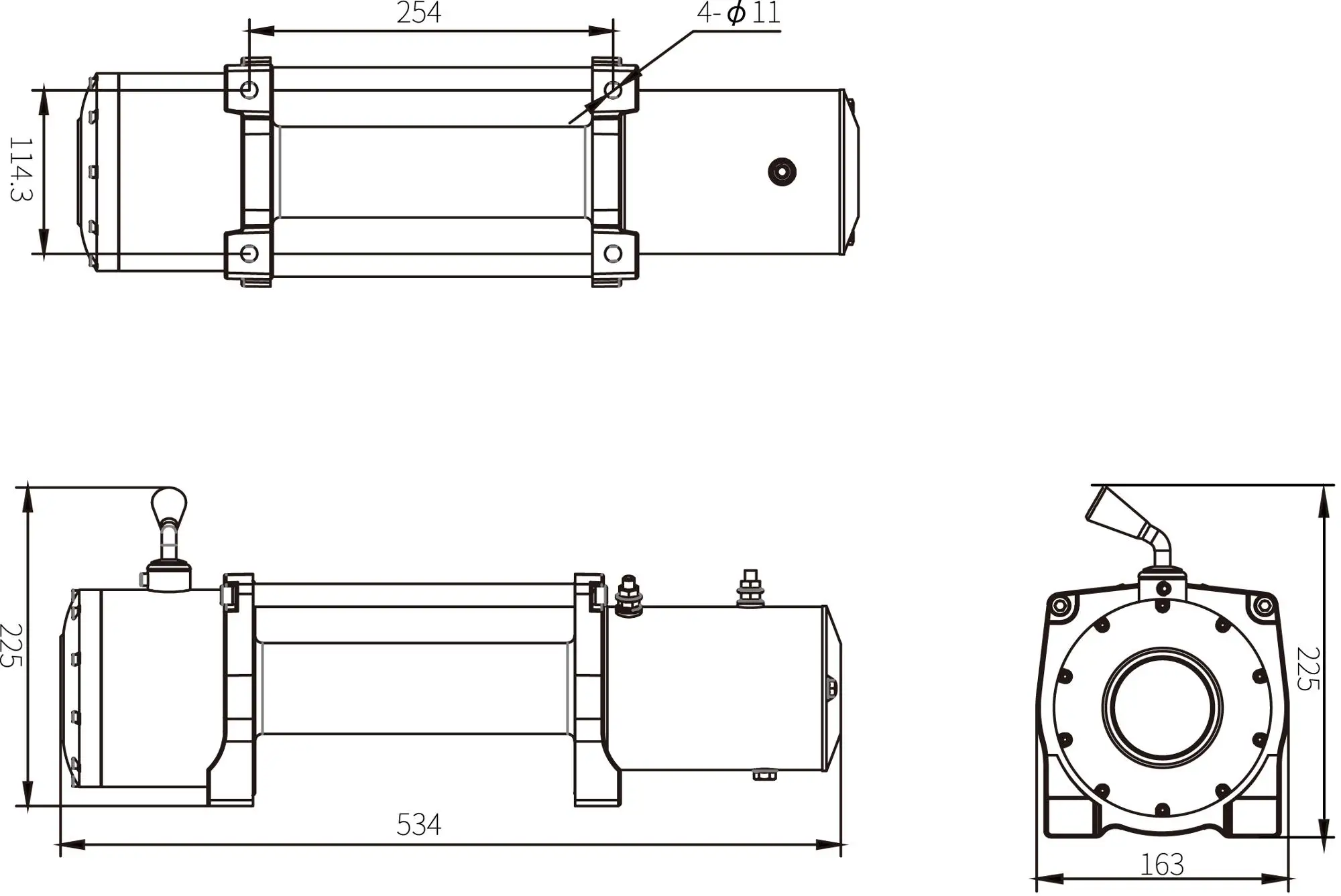 Factory price off road high efficient  4*4 car electric winch 10000lbs with steel rope