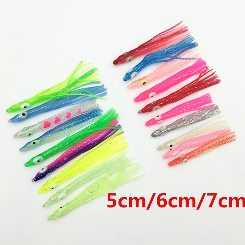 Luminous Needle-shaped Squid Skirts, Soft Octopus Baits Lure  Craft for Jigging Assist hooks Replacement octopus Rig squid