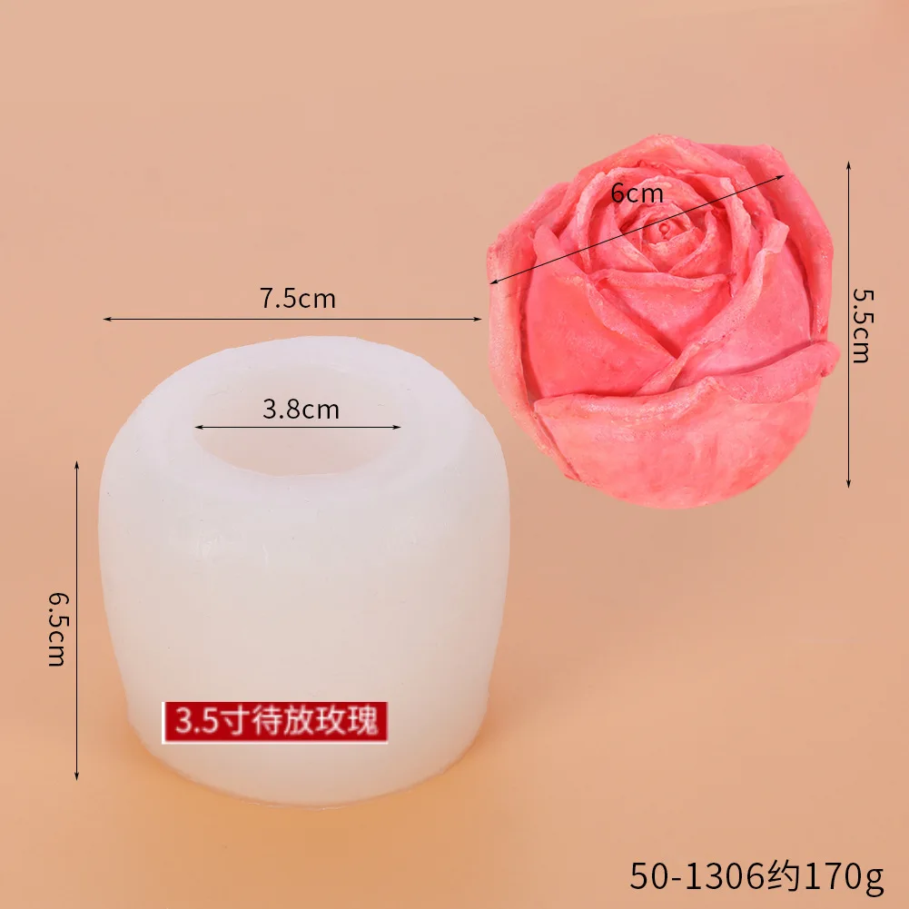 Stereo rose ice hockey silicone ice mold reusable whisky aromatherapy candle mould