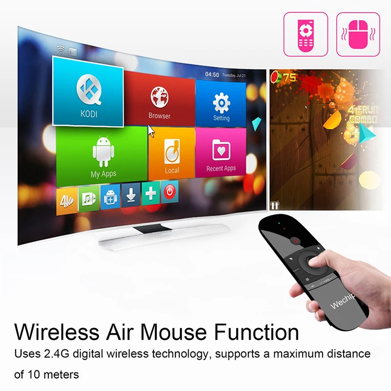  Дропшиппинг мини беспроводная клавиатура W1 Air Fly Mouse гироскоп датчик чувствительности пульт дистанционного