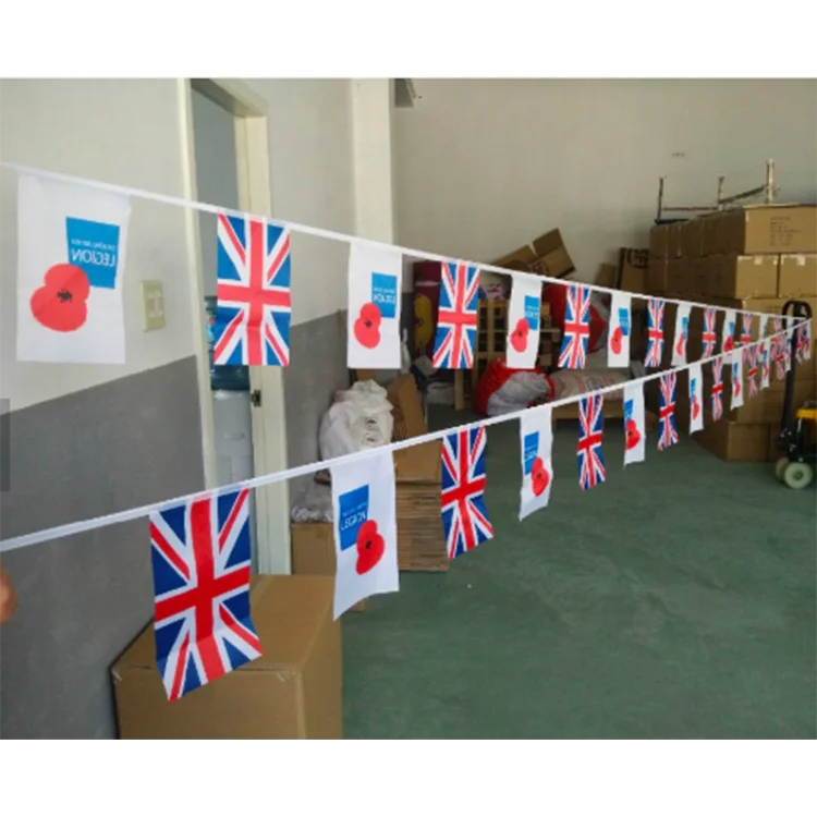 Wholesale Various Design Logo Printed Event Display Pennant Triangle Bunting Backstroke Flags