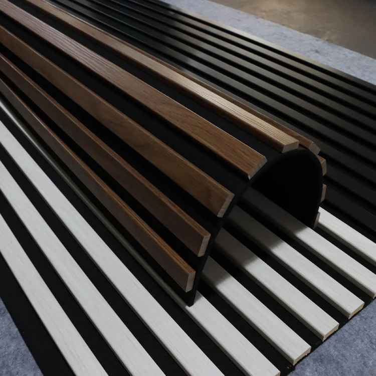 Veneer Slat Panels Sound absorbing acoustic panels polyester for studio and music room