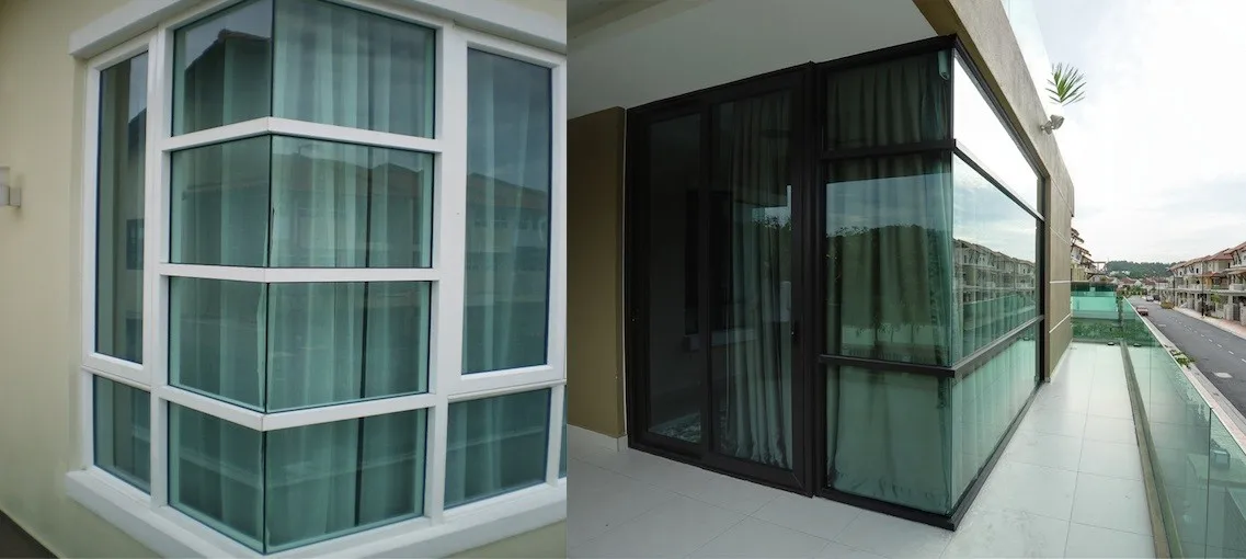 High security venting aluminium fixed panel large glass window fixed commercial windows hotel window energy efficient window